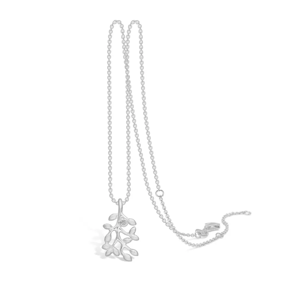 Blossom Copenhagen - Forest sølv halskæde med vedhæng og sten - 21321611-45