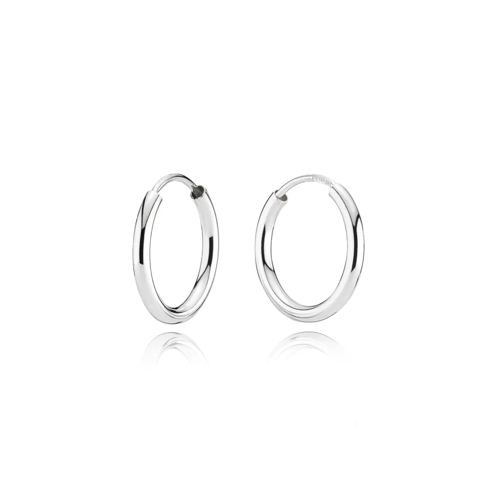 BNH - Klassiske Sølv creoler med vridlås