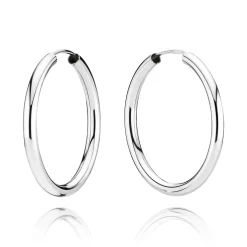 BNH - Klassiske Sølv creoler med vridlås