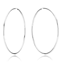 BNH - Klassiske Sølv creoler med vridlås