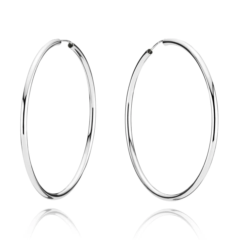 BNH - Klassiske Sølv creoler med vridlås