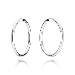 BNH - Klassiske Sølv creoler med vridlås