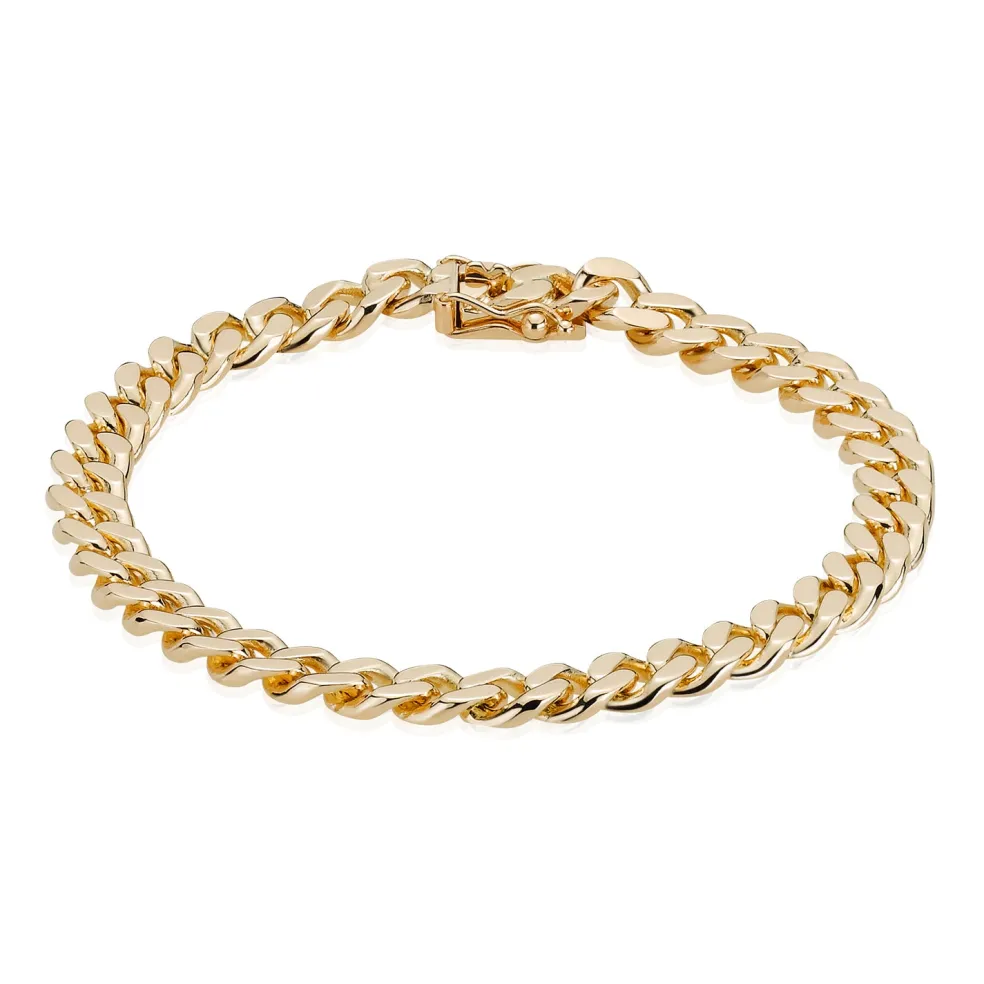 BNH - Panser facet guld armbånd med kasselås