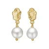 ByBirdie - Ellen øreringe i guld og sølv med perle - 50811493