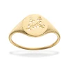 710735- Guld ring Signet med mønster