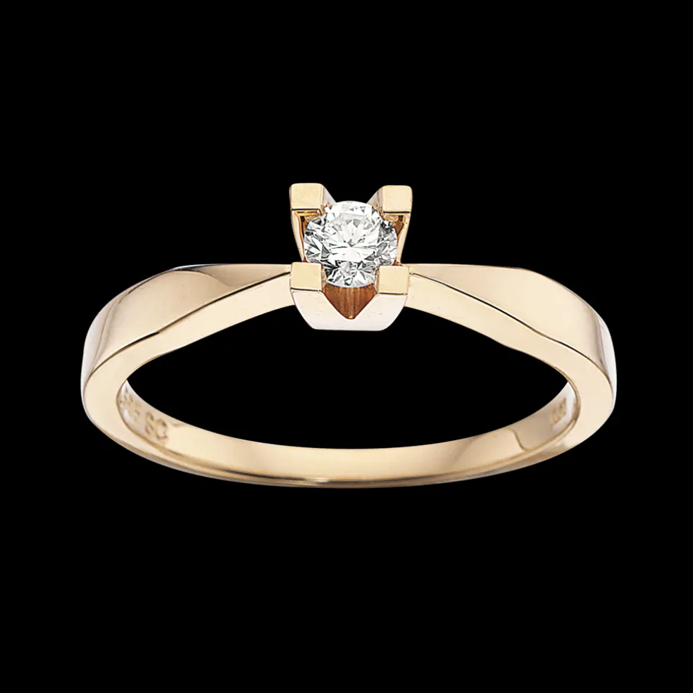Kleopatra - 14 karat guld ring med 0,15ct diamant - 7135,15