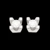 Kleopatra - 14 karat hvidgulds øreringe med 0,10ct diamant - 1136,10