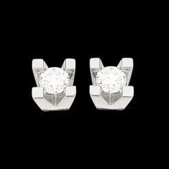 Kleopatra - 14 karat hvidgulds øreringe med 0,10ct diamant - 1136,10