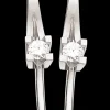 Kleopatra - 14 karat hvidgulds ørebøjler med 0,10 ct. diamant - 1126,10
