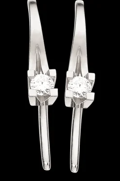 Kleopatra - 14 karat hvidgulds ørebøjler med 0,10 ct. diamant - 1126,10