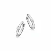 Kleopatra - 14 karat hvidguld clip creoler med diamanter, 0,07ct - 1146,07