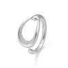 Mads Z - Ellipse sølv ring med hvide topasser - 2146070