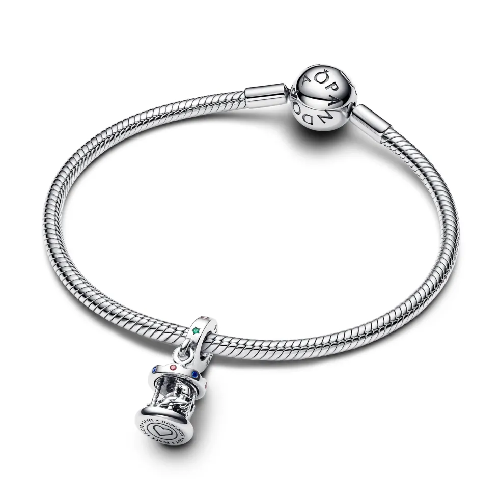 Pandora - Bevægelig karussel charm i sølv - 793586c01