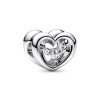 Pandora - Hjerte charm med klar sten - 792493c01