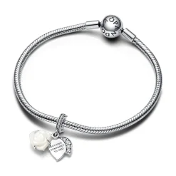 Pandora - Hvid rose charm i sølv - 793200c01