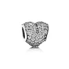 Pandora - Sølv hjerte charm med sten i pavé - 791052cz