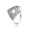 Pandora - Sølvring geometriske linjer med zirkonia - 196210cz
