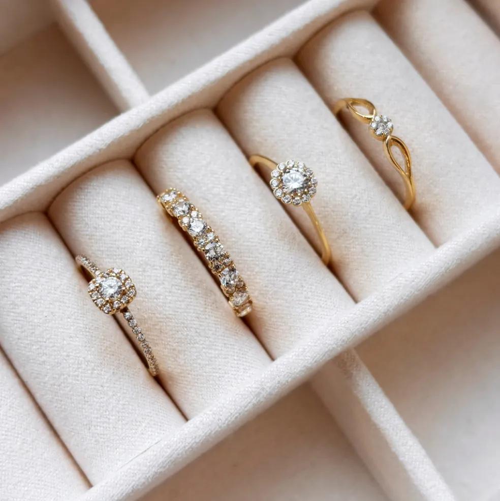 Scrouples - 8 karat guld alliance ring med sten af zirkonia - 715133