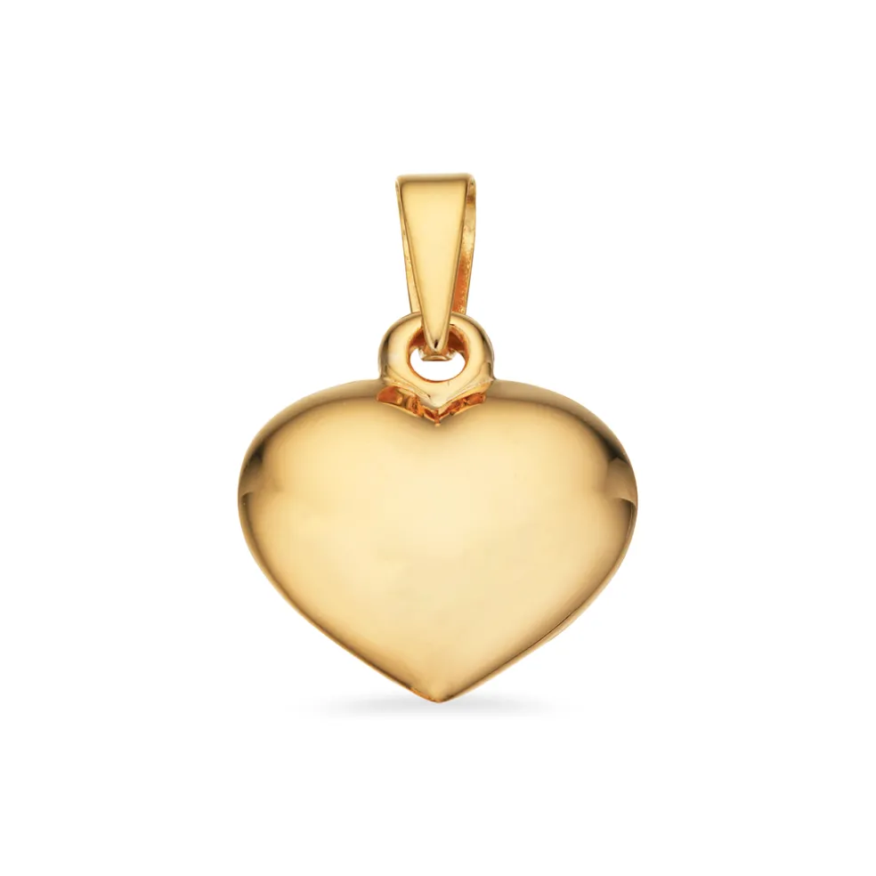 Scrouples - 8kt. guld hjerte vedhæng, 11x13mm - 24043