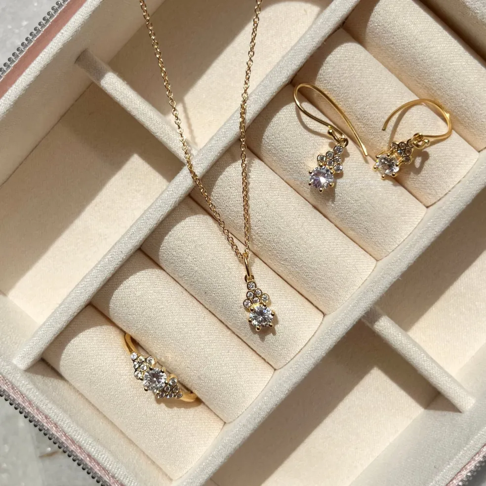 Scrouples - SoHo forgyldte sølv øreringe med sten - 162482