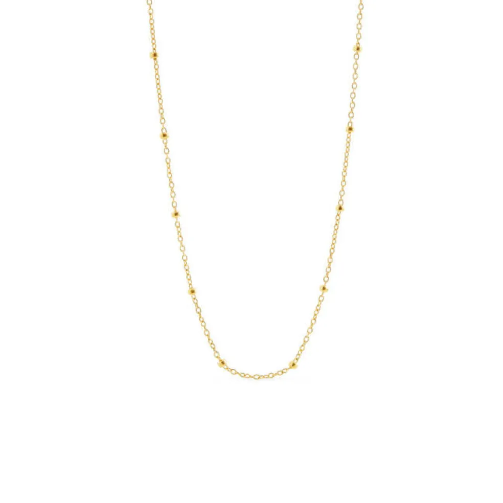 SFB - Guldbelagt sølv kugle halskæde - 1832-2-45