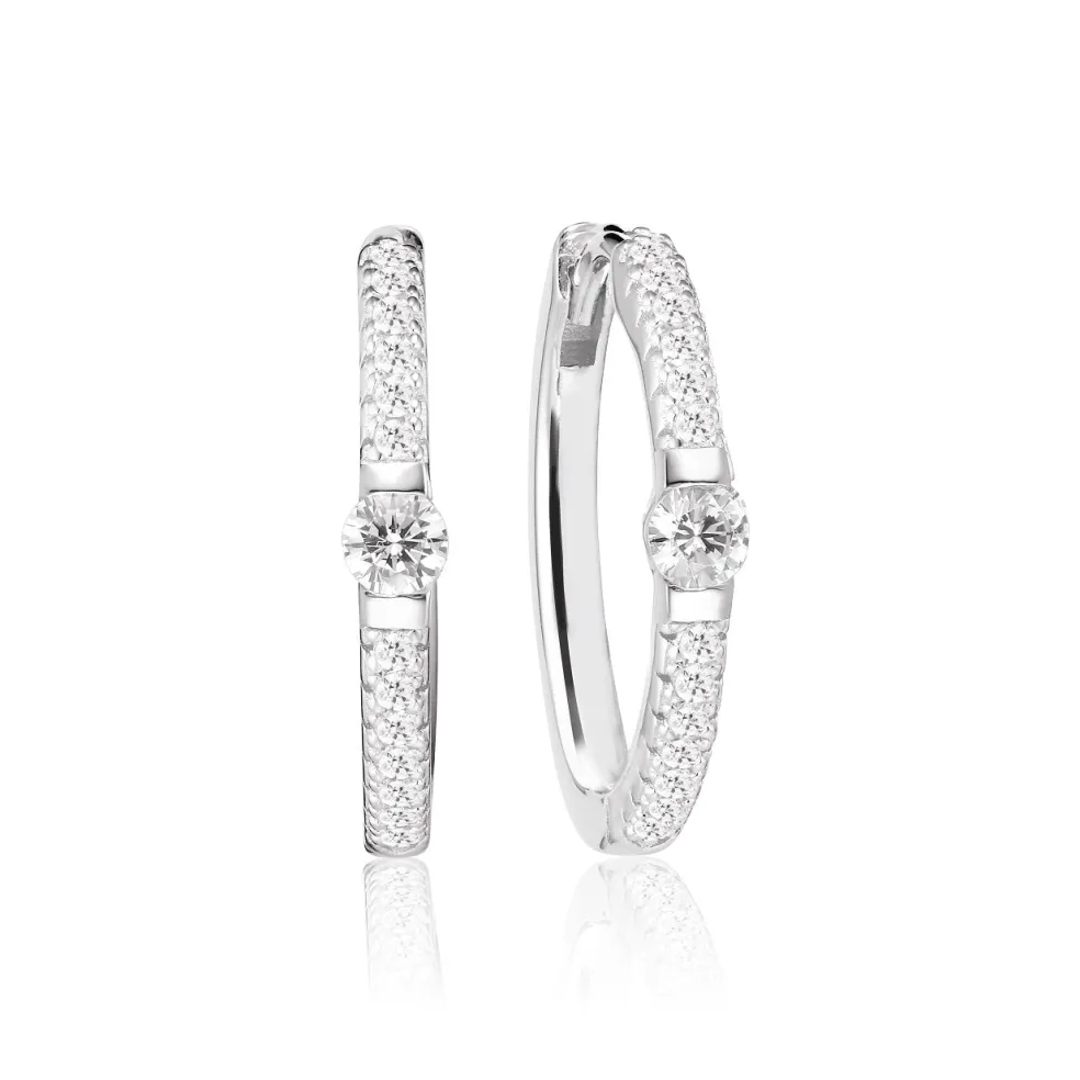 Sif Jakobs - Ellera Uno ørering i sølv - e22119-cz-ss