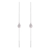 Sølv ørekæde med dråbe formet lyserød krystal - 5560-1-112