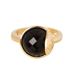 A Pure Mind - 18 karat guldbelagt tro ring med røgkvarts - trrg-sq