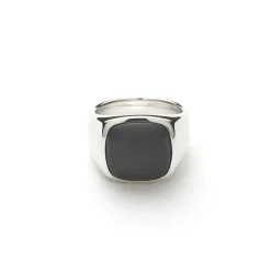 Alexander Lynggaard - Signet ring i sølv med sort mat onyx - h10010
