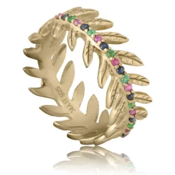 Arktisk Pil ring i forgyldt med sten - jbrg1538