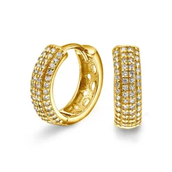 Arne Noedlie - Forgyldt sølv creol med sten - 68663-24