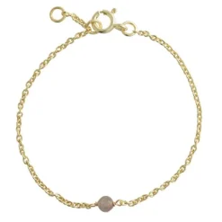 b1236-Forgyldt armbånd med grå sten