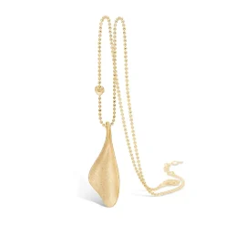 Blossom - Forgyldt sølv kæde med blad vedhæng - 23309029-80