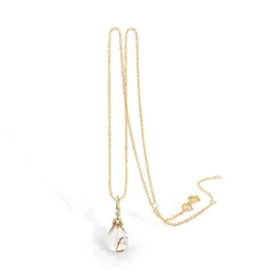 Blossom - 9kt vedhæng med rutilkvarts og fg kæde - 09331680-45