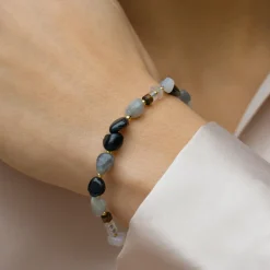 Blossom - Sten armbånd med turmalin, labradorit og perler - 39131061-19