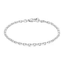 BNH - Anker facet sølv armbånd med karabin lås