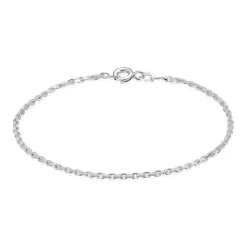 BNH - Anker facet sølv armbånd med fjederingslås