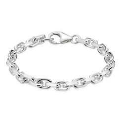 BNH - Anker facet sølv armbånd med karabin lås