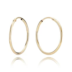 BNH - Guldbelagte sølv creoler med viplås