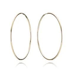 BNH - Guldbelagte sølv creoler med viplås