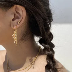 byBiehl - Jungle Ivy Leaf øreringe i forgyldt - 4-3110a-gp