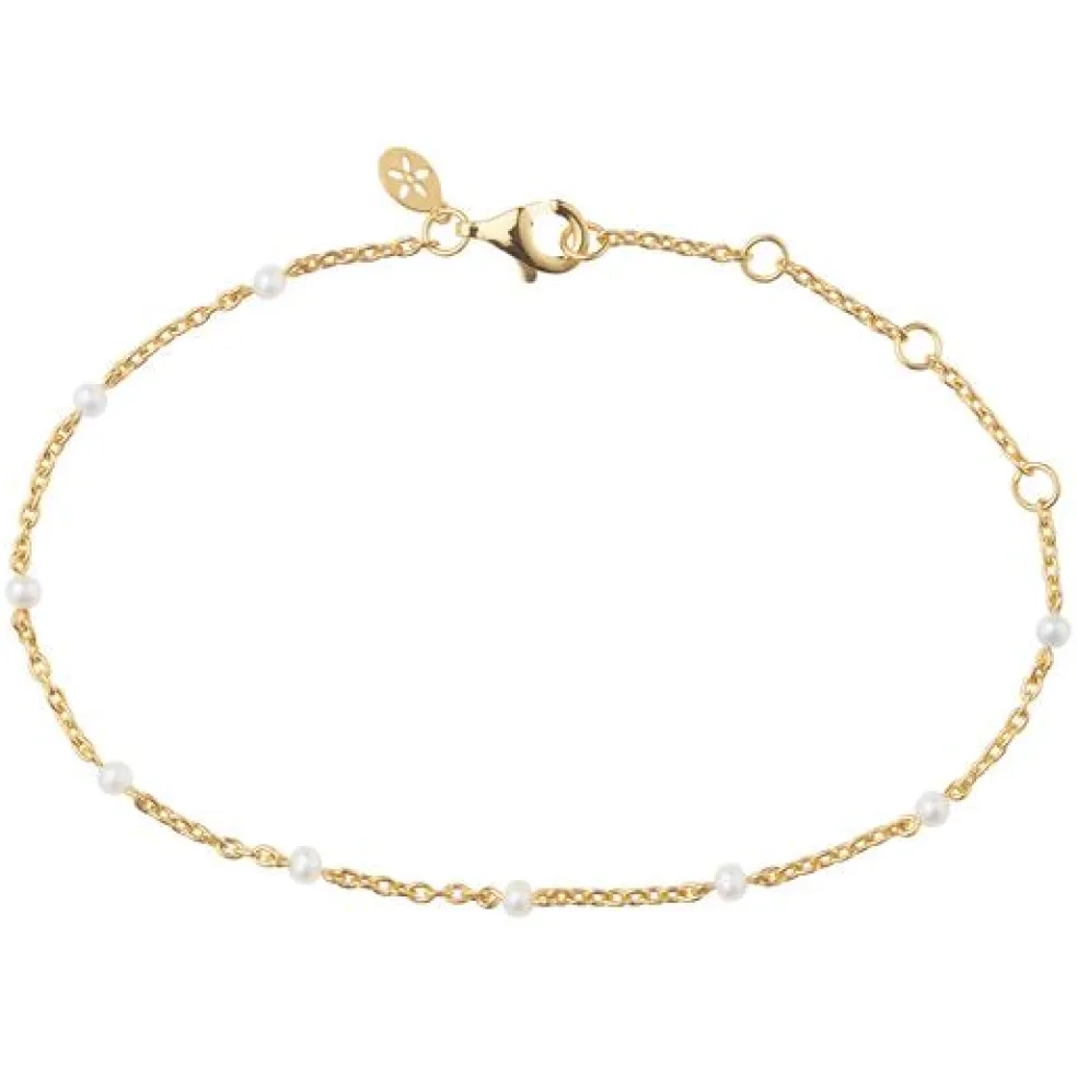 byBiehl - Scarlett guldbelagt sølv armbånd med perler - 2-3401wp-gp