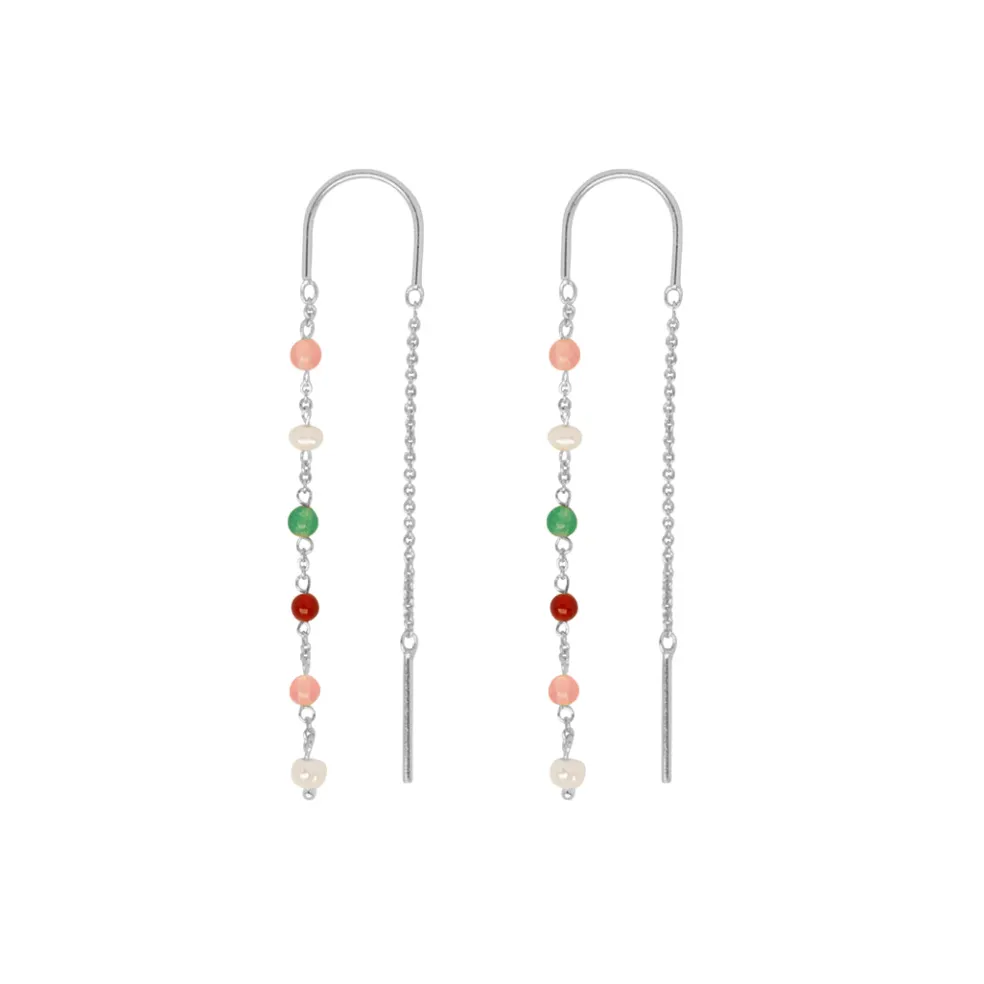 byBiehl - Scarlett øreringe i sølv med farved sten og perler - 4-3402m-r