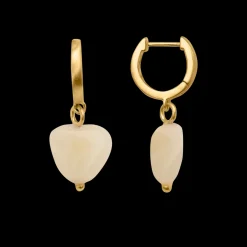 byBiehl - Soft heart øreringe med gul hjerteformet jade - 4-5101y-gp