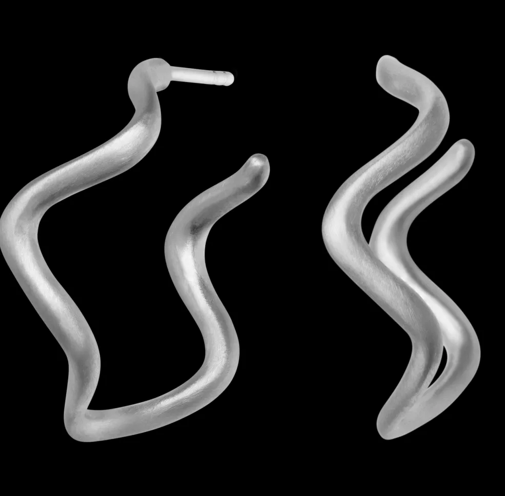 byBiehl - Wave creoler i sølv - 4-3701-r