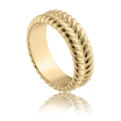 ByKjaergaard - Braided flet ring i 18 kt. guld belagt sølv - brrg2157
