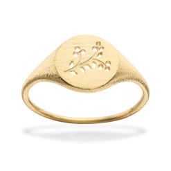 710735- Guld ring Signet med mønster