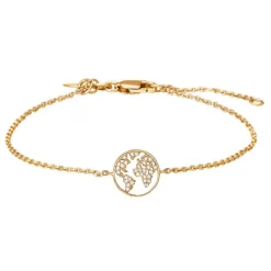 Joanli Nor - Forgyldt sølv armbånd med verdenskort - 845089-3