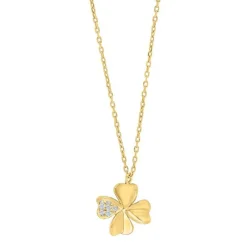 Joanli Nor - Guldbelagt firkløver vedhæng med zirkonia - 20451895900