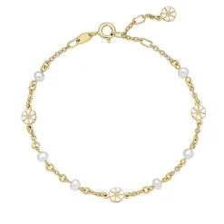 Lund Copenhagen - Marguerite armbånd med perler i forgyldt sølv - 9015096-33-m